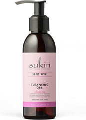 Sukin Sensitive Cleansing Gel 125ml - with a blend of Green Tea, Cucumber & Avocado oil; cruelty free & vegan friendly - soap-free, gentle, non-drying cleanser to remove impurities and excess oils.