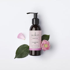 Sukin Sensitive Cleansing Gel 125ml - with a blend of Green Tea, Cucumber & Avocado oil; cruelty free & vegan friendly - soap-free, gentle, non-drying cleanser to remove impurities and excess oils.