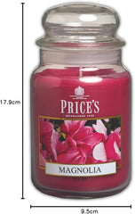 Price's - Magnolia Large Jar Candle - Sweet, Delicious, Quality Fragrance - Long Lasting Scent - Up to 150 Hour Burn Time