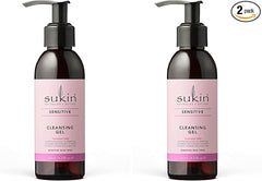 Sukin Sensitive Cleansing Gel 125ml - with a blend of Green Tea, Cucumber & Avocado oil; cruelty free & vegan friendly - soap-free, gentle, non-drying cleanser to remove impurities and excess oils.