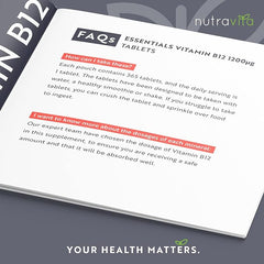 Nutravita High Strength Vitamin B12 1200mcg Tablets - 365 Vegan Methylcobalamin Vitamin B Tablets VIT B12