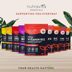 Nutravita High Strength Vitamin B12 1200mcg Tablets - 365 Vegan Methylcobalamin Vitamin B Tablets VIT B12