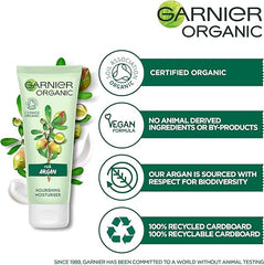 SkinActive Face Garnier Organic Argan Nourishing Daily Face Moisturiser Day Cream for Dry and Sensitive Skin, Aloe Vera,s 50 ml