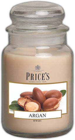 Price's - Argan Large Jar Candle - Sweet, Delicious, Quality Fragrance - Long Lasting Scent - Up to 150 Hour Burn Time