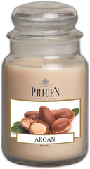 Price's - Argan Large Jar Candle - Sweet, Delicious, Quality Fragrance - Long Lasting Scent - Up to 150 Hour Burn Time