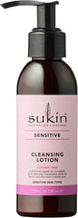 Sukin Sensitive Cleansing Lotion 125ml - with Aloe Vera; cruelty free & vegan friendly - purifies skin by removing make-up and excess oils without stripping delicate skin.