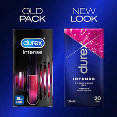 Durex Intense Orgasmic Gel Lube, 10ml (3 Pack, 30ml), Water Based, Condom and Toy Compatible