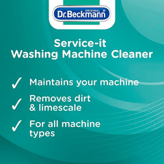 Dr. Beckmann Service-it Washing Machine Cleaner | Removes limescale | Grapefruit & Mint |250ml (Pack of 2)