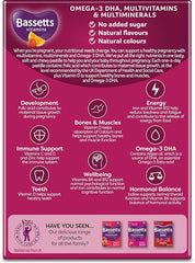 Bassetts Vitamins Pregnancy Omega-3 DHA Multivitamins & Multiminerals Strawberry & Orange Flavour 30 Gummy Pastilles