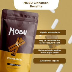 Mobu -Cinnamon 3000mg 120 Tablets – Blood Sugar Control Weight Management – Anti-Inflammatory – Vegan – MOBU UK