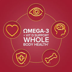 Seven Seas Omega-3 Fish Oil, Max Strength, Omega 3 + Vitamin D For Whole Body Health+, 30 Capsules