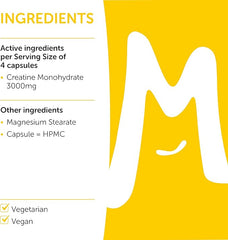 Mobu-Creatine Monohydrate Capsules 750mg (3000mg Per Serving) - 120 Capsules - Boost Muscle Mass, Bulk & Strength - Supports Increased Energy & Performance - Pre Workout Supplement for Men & Women