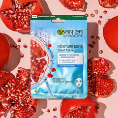 Garnier Sheet Masks Ultimate Face Collection, Set of Sheet Masks for Face, Eyes and Lips, With Natural Plant Extracts, Hyaluronic Acid Serum and Vegan Tissue, SkinActive, 6 Pieces