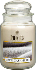 Price's - Warm Cashmere Large Jar Candle - Woody, Delicious, Quality Fragrance - Long Lasting Scent - Up to 150 Hour Burn Time