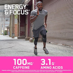 Optimum Nutrition Essential Amino Energy + Electrolytes, Ready to Drink Sugar Free EAA Energy Drink with Electrolytes and Caffeine, Workout Supplement for Men and Women, Pink Lemonade, 24x250 ml