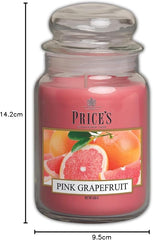 Price's - Pink Grapefruit Large Jar Candle - Sweet, Delicious, Quality Fragrance - Long Lasting Scent - Up to 150 Hour Burn Time