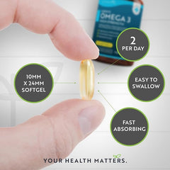 Nutravita Highest Strength Omega 3 Fish Oil 2000mg - Providing 1000mg EPA & 400mg DHA per Serving - Sustainably Sourced & Contaminant Free