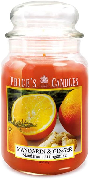 Price's - Mandarin & Ginger Large Jar Candle - Sweet, Delicious, Quality Fragrance - Long Lasting Scent - Up to 150 Hour Burn Time