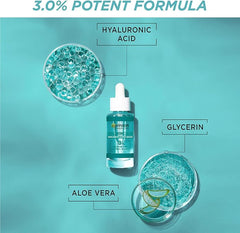 Garnier SkinActive Hyaluronic Acid Super Serum, Replumps & Hydrates, Strengthens Skin Barrier, With 3% Hyaluronic Acid, Aloe Vera & Glycerin, 30ml