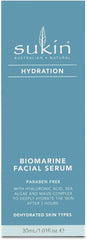 Sukin Hydration Biomarine Facial Serum 30ml - with Hyaluronic Acid & Bio-Marine Sea Algae; cruelty free & vegan friendly - provides intensive moisture and plumps skin