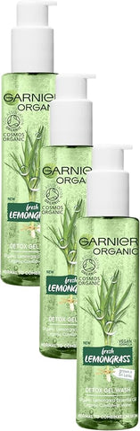 Garnier Organic Detox Gel Wash, Lemongrass, 150 Ml, Pack Of 3