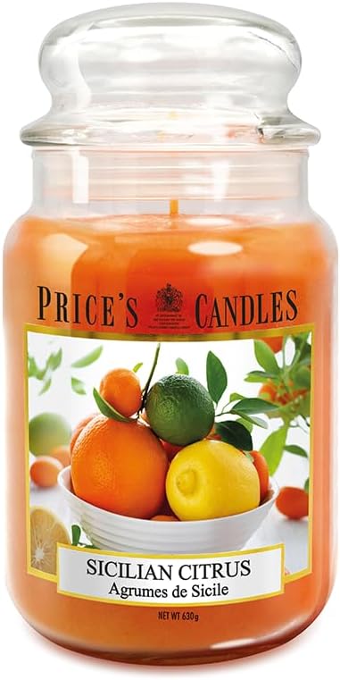 Price's - Sicilian Citrus Large Jar Candle - Sweet, Delicious, Quality Fragrance - Long Lasting Scent - Up to 150 Hour Burn Time