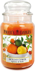 Price's - Sicilian Citrus Large Jar Candle - Sweet, Delicious, Quality Fragrance - Long Lasting Scent - Up to 150 Hour Burn Time