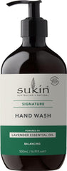 Sukin Signature Cleansing Hand Wash 500ml - gently removes dirt, moisturises & hydrates the skin - with Rosehip and Avocado Oils; cruelty free & vegan friendly.