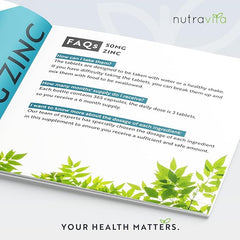Nutravita Zinc Tablets 50mg – 365 Vegan Tablets for 6 Months Supply – Zinc Supplement High Strength for Maintenance of Normal Immune System, Bones, Hair, Skin & Nails