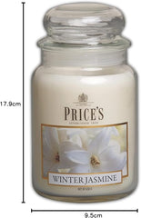 Price's - Winter Jasmine Large Jar Candle - Sweet, Delicious, Quality Fragrance - Long Lasting Scent - Up to 150 Hour Burn Time