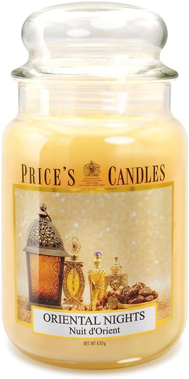 Price's - Oriental Nights Large Jar Candle - Sweet, Delicious, Quality Fragrance - Long Lasting Scent - Up to 150 Hour Burn Time