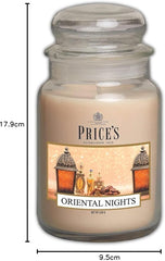 Price's - Oriental Nights Large Jar Candle - Sweet, Delicious, Quality Fragrance - Long Lasting Scent - Up to 150 Hour Burn Time