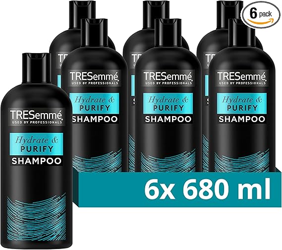 TRESemmé Hydrate & Purify Shampoo with hyaluronic acid & white clay for greasy hair 6x 680 ml