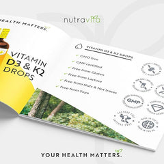 Nutravita High Strength Vitamin D3 K2 MK7 Drops - Vitamin D 1000IU & K2 20ug per 2 Drops - 60ml Liquid Vitamin D3 and K2-1+ Year Supply Supports Immune System, Normal Bones, Muscles & Teeth
