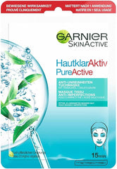 Garnier Cloth Mask, Face Mask for Oily Skin, Anti-Impurities, Formula with Tea Tree Oil and Salicylic Acid, Clear Active, 23 g
