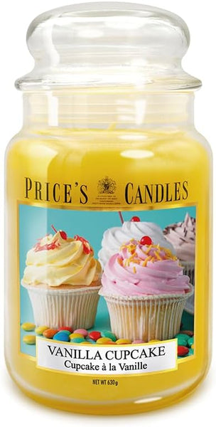 Price's - Vanilla Cupcake Large Jar Candle - Sweet, Delicious, Quality Fragrance - Long Lasting Scent - Up to 150 Hour Burn Time
