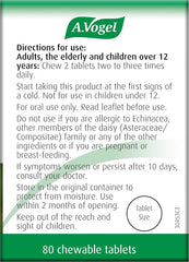 A.Vogel Echinaforce Chewable Cold & Flu Tablets | Relieve Cold & Flu Symptoms | Extracts of Fresh Echinacea | 80 Tablets