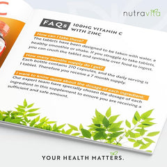 Nutravita Vitamin C and Zinc Tablets - High Strength Vitamin C 1000mg with Albion® Zinc 15mg for better Absorption - 7 Month Supply - Vit C Zinc Supplements for Normal Immune System - 210 Vegan Tabs