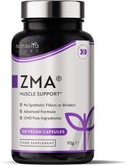 Nutravita ZMA High Strength - 120 Vegan Capsules - Test Booster - Contributes to Testosterone Levels, Normal Muscle Function & Energy Yielding Metabolism - Zinc Magnesium & Vitamin B6