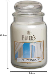 Price's - Open Window Large Jar Candle - Sweet, Delicious, Quality Fragrance - Long Lasting Scent - Up to 150 Hour Burn Time
