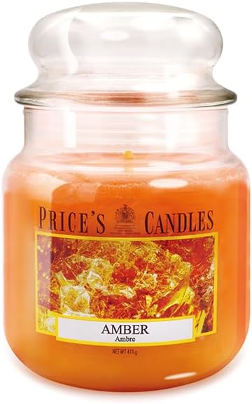 Price's - Amber Medium Jar Candle - Sweet, Delicious, Quality Fragrance - Long Lasting Scent - Up to 90 Hour Burn Time - Ideal for All Occasions
