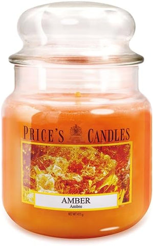 Price's - Amber Medium Jar Candle - Sweet, Delicious, Quality Fragrance - Long Lasting Scent - Up to 90 Hour Burn Time - Ideal for All Occasions