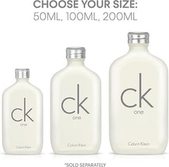 CALVIN KLEIN CK One - Unisex Eau de Toilette for All - Citrus & Aromatic Fragrance with Notes of Green Tea, Nutmeg and Musk - Medium Longevity