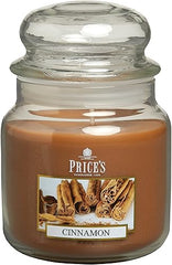 Price's - Cinnamon Medium Jar Candle - Sweet, Delicious, Quality Fragrance - Long Lasting Scent - Up to 90 Hour Burn Time [Energy Class A]