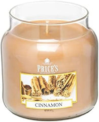 Price's - Cinnamon Medium Jar Candle - Sweet, Delicious, Quality Fragrance - Long Lasting Scent - Up to 90 Hour Burn Time [Energy Class A]