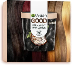 Garnier Good Permanent Hair Dye Premium Starter Kit, 2.0 Truffle Soft Black, Up To 100% Grey Coverage, 8 Weeks Long-Lasting Colour, Non-Drip Application