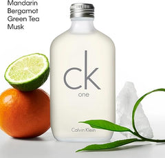 CALVIN KLEIN CK One - Unisex Eau de Toilette for All - Citrus & Aromatic Fragrance with Notes of Green Tea, Nutmeg and Musk - Medium Longevity