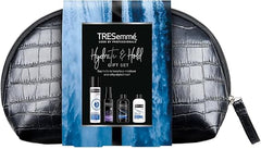 TRESemmé Perfect Hair On-The-Go including Freeze Hold Hairspray with a small faux croc black wash bag Festive Gift Set for Women 4 piece