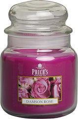 Price's - Damson Rose Medium Jar Candle - Sweet, Delicious, Quality Fragrance - Long Lasting Scent - Up to 90 Hour Burn Time [Energy Class A]