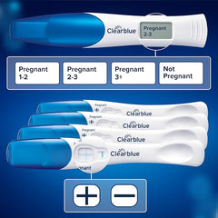 Clearblue Pregnancy Test 5X Confirmation Combo Pack, Result As Fast As 1 Minute (Visual Sticks) & Tells You How Many Weeks (Digital Stick), Kit of 5 Tests (1 Digital, 4 Visual)